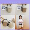 Adorable Girls Woven Basket Bag Chic Straw Tote For Beach Vacation Stylish Design