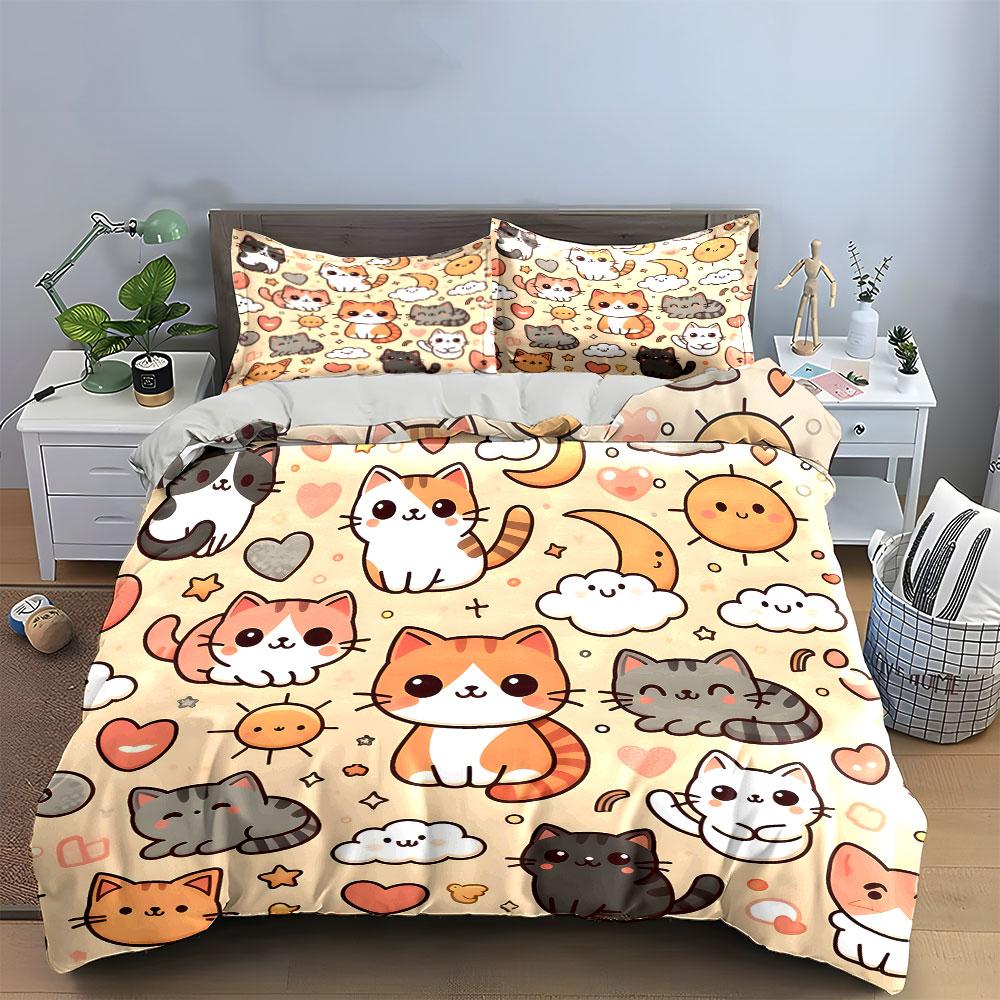 Cats, Clouds, Sun, Stars. Bedding Sets Duvet Cover Sets Duvet Covers Pillowcases(1 * Duvet Cover 2 * Pillowcases Without Duvet Insert)
