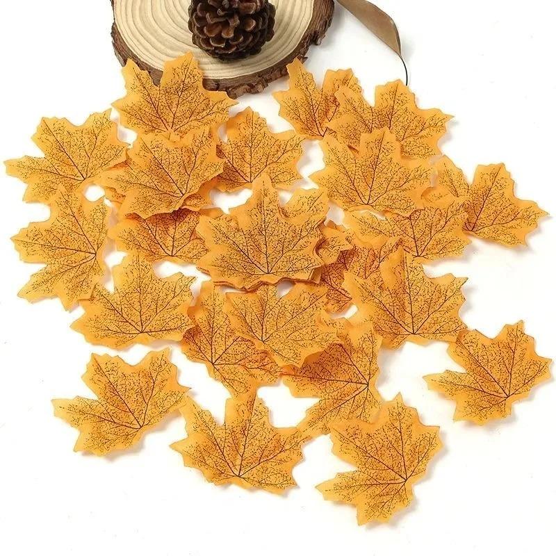 50Pcs Maple Leaf Artificial Silk Grape Vine Leaf Home Room Wall Decoration Garden Christmas Wedding Decor Autumn Navidad Wreath