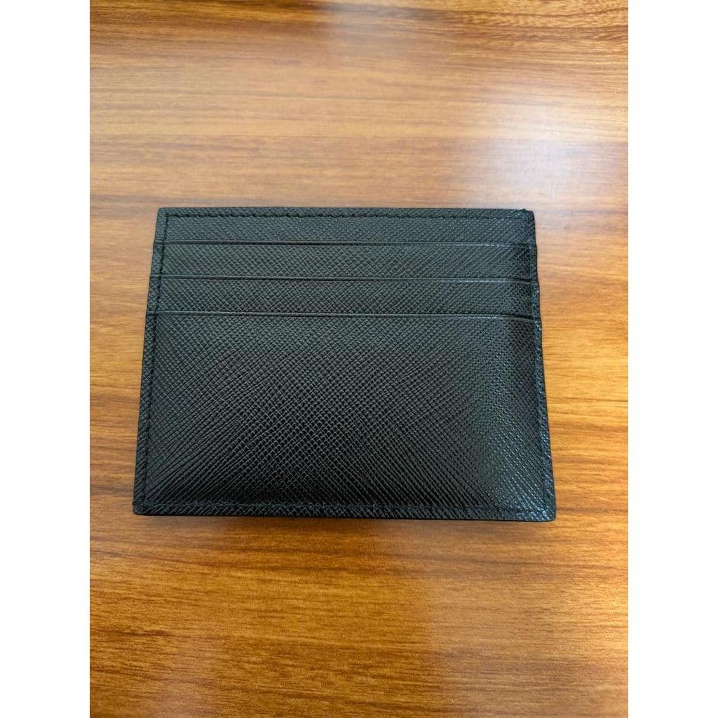 Used PRADA Saffiano Leather Card Case Black