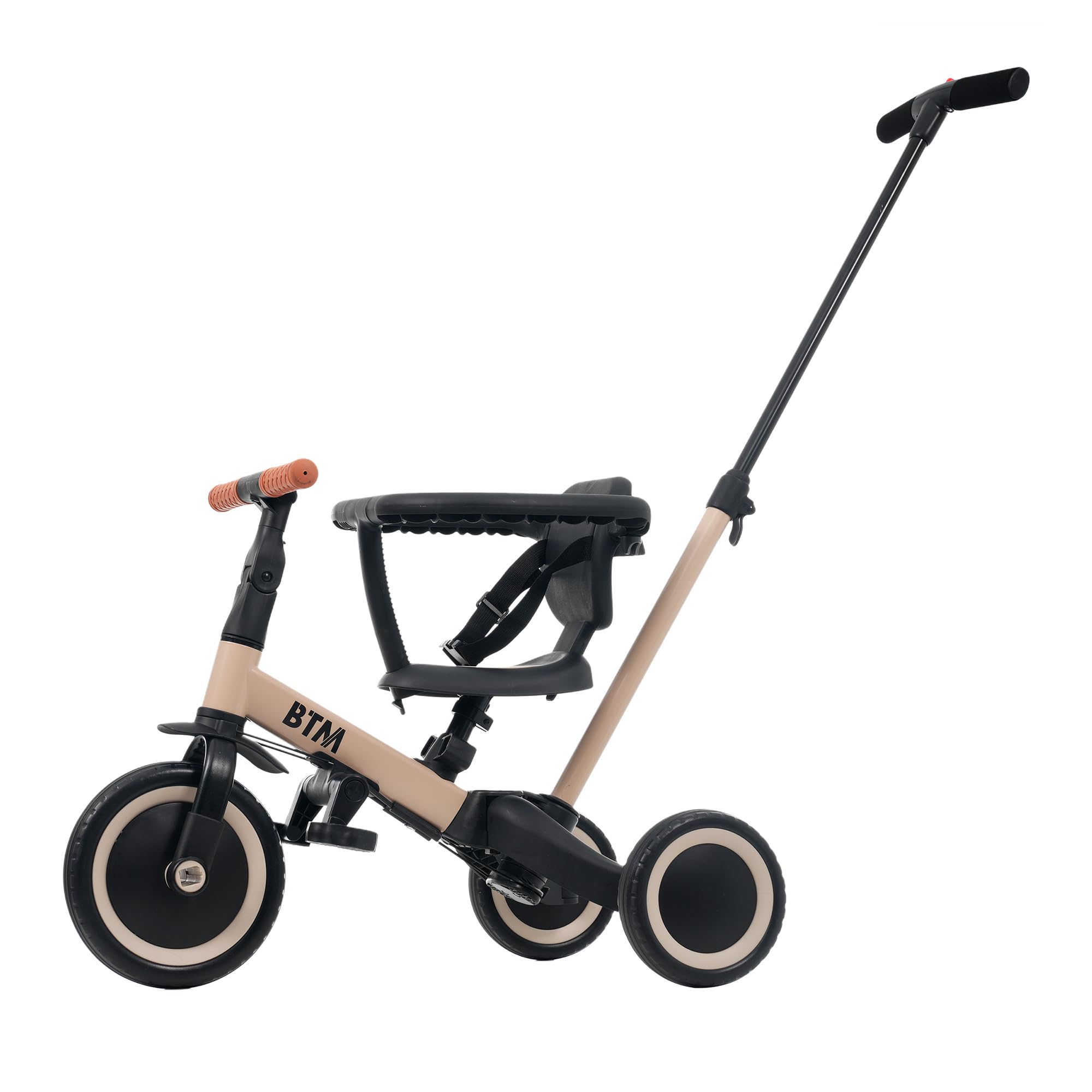 

BTM Трехколесный велосипед Кик Детский Рулевое управление Толкатель Безопасность 3 Управление Легкий Подарок [Бежевый Коричневый] Велосипед 4-в-1, 4-в-1, Коляска, Колесо, Ручка, Защита, Велосипед, Колеса, Дети,