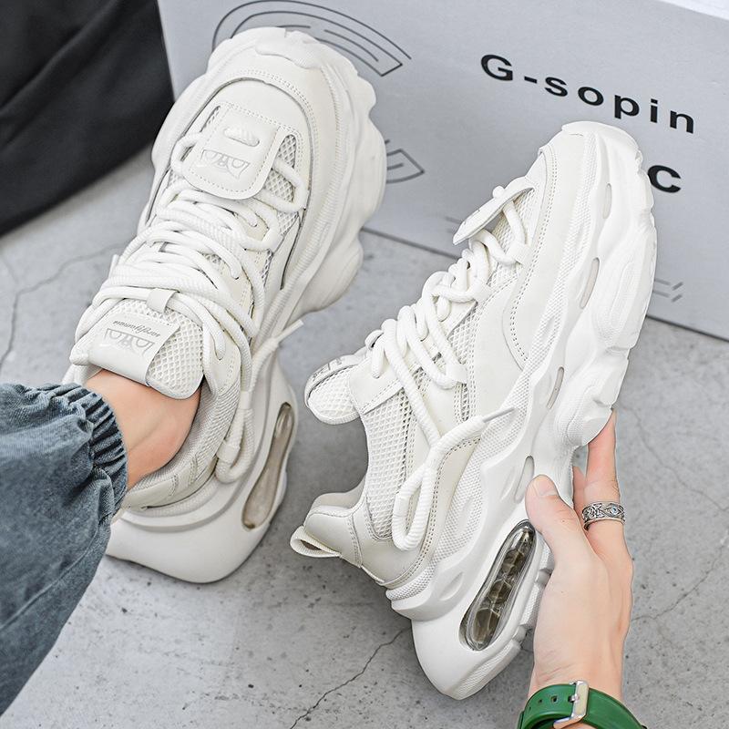 Men's shoes 2026 new spring mesh deodorant comfortable simple thick sole wear-resistant sports casual shoes dad shoes