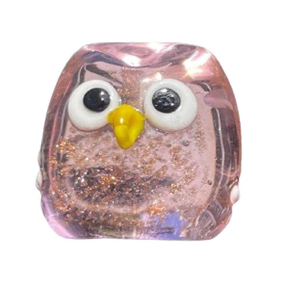 Exquisite Cute Small Owl Ornaments Table Decor Animal Owl Crafts Glass Sculpture Owl Figurines Desktop