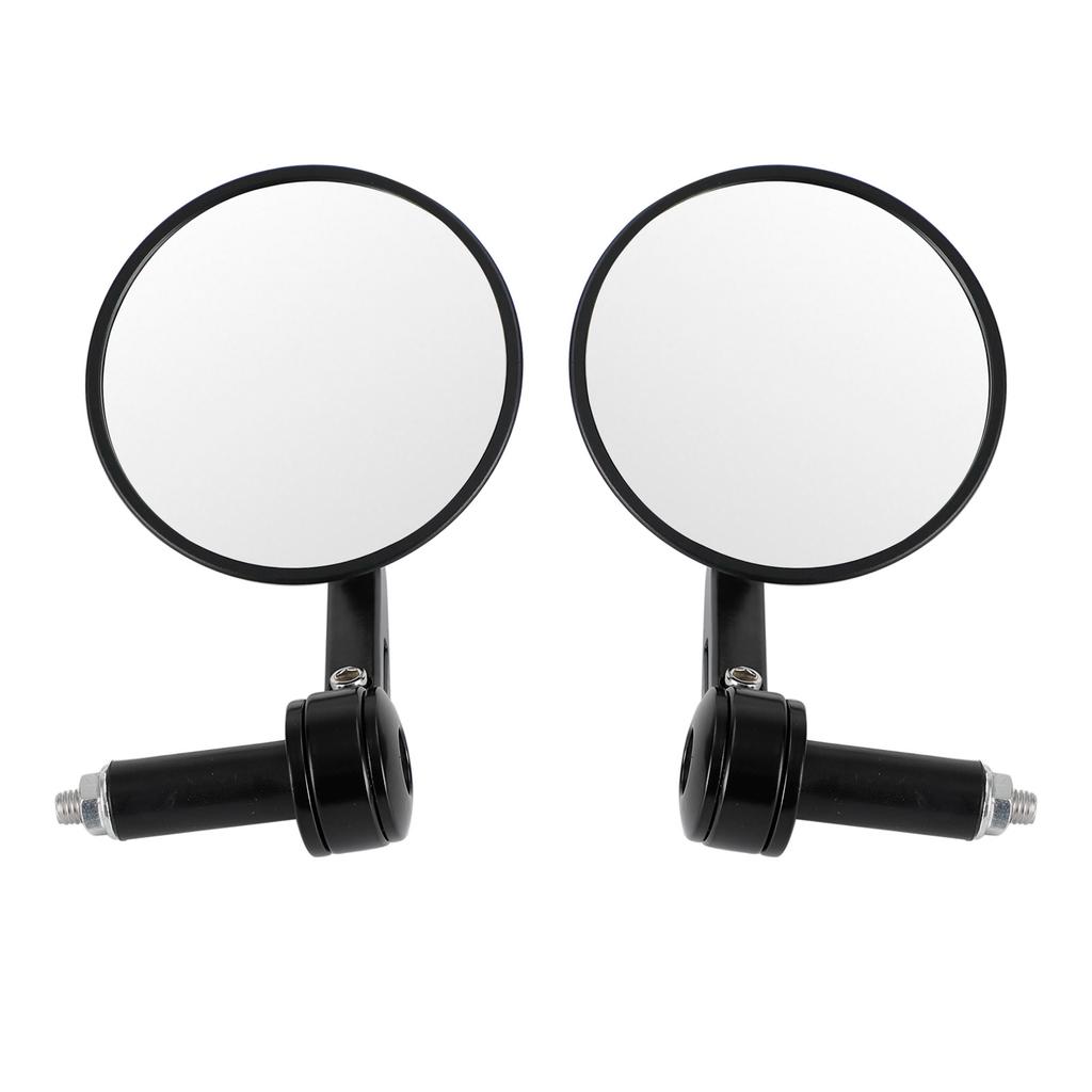 Custom HandleBar End Mirrors Anti Glare Round Black Billet Quality 22mm 7/8" X2