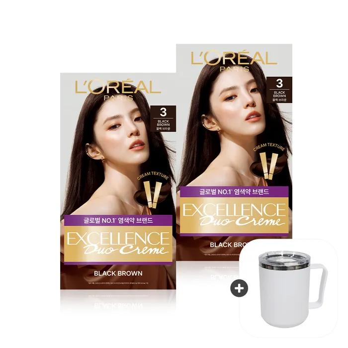[1+1] Excellence Duo Cream Hair Dye (+ Free Mug) 6.35 Copper Light Brown