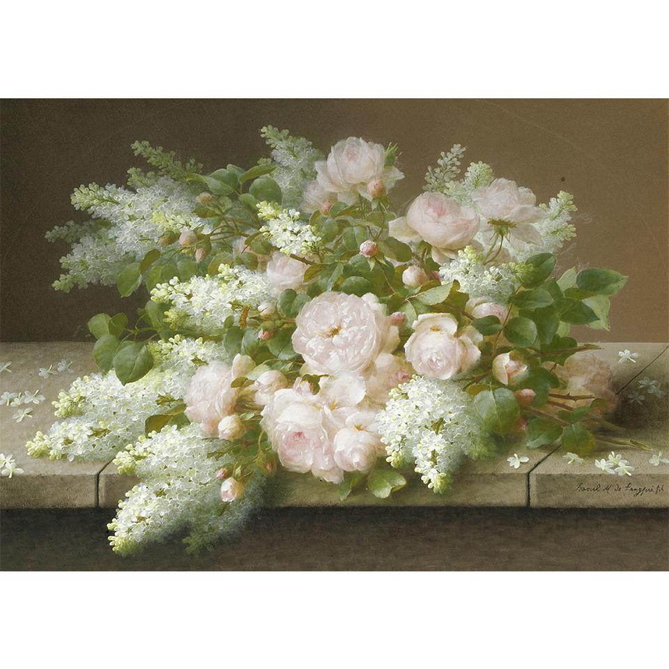 5D DIY Diamond Painting Pretty Retro Flower Diamond Embroidery Cross Stitch Kit Full Rhinestone Mosaic Home Decor