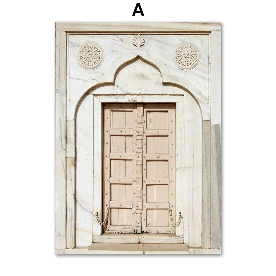 Islamic Mosque Morocco Building Door Quran Posters Prints Canvas Painting Nordic Wall Art Pictures For Living Room Decor