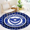 Portsmouth Football Club Round Area Rug,Carpet Rug for Living Room Bedroom Sofa Playroom Decor,Non-slip Floor Mat