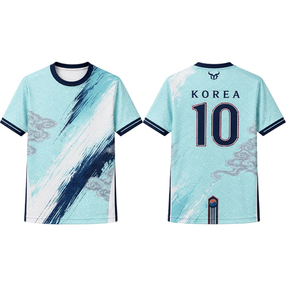 Korejský Vintage Fotbalový Dres s Potiskem Oblaků Pánský Prodyšný a Rychleschnoucí Letní Venkovní Sportovní Tričko Unisex Kulatý Výstřih Ležérní Top