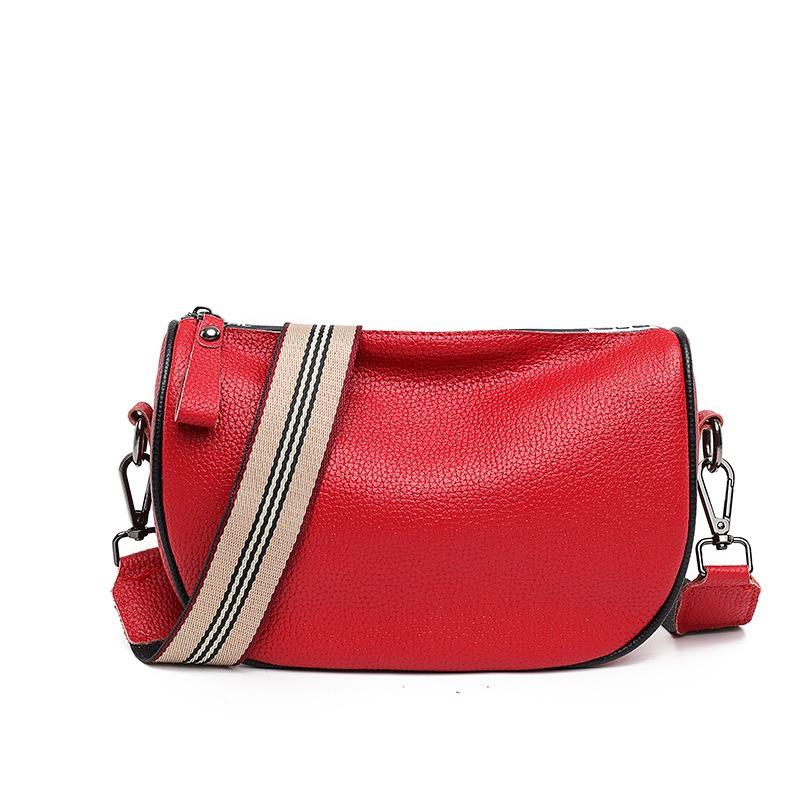 

Винтажная кожаная сумка с узором личи, сумка с мягким корпусом, большая вместимость, широкий плечевой ремень, сумка через плечо, поколение красный