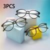 3 Paires de Lunettes de Lecture Rondes Sans Ordonnance - Monture PC Ronde Mignonne à Monture Entière avec Verres en Polycarbonate Transparent