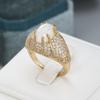 Aesthetic Inlaid Imitation Opal White CZ Women's Ring Sparkling Gold Color Geometry Daily Wear Party Jewelry Anniversary Gift