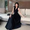 Rochie de vară elegantă, subțire, fără mâneci, stil francez 2026, cu talia marcată, design simplu