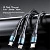 6A 120W 3 in 1 USB Type C Cable Fast Charge Phone Charger Data Cord For iPhone Samsung Xiaomi  Quick Charge Micro USB Wire