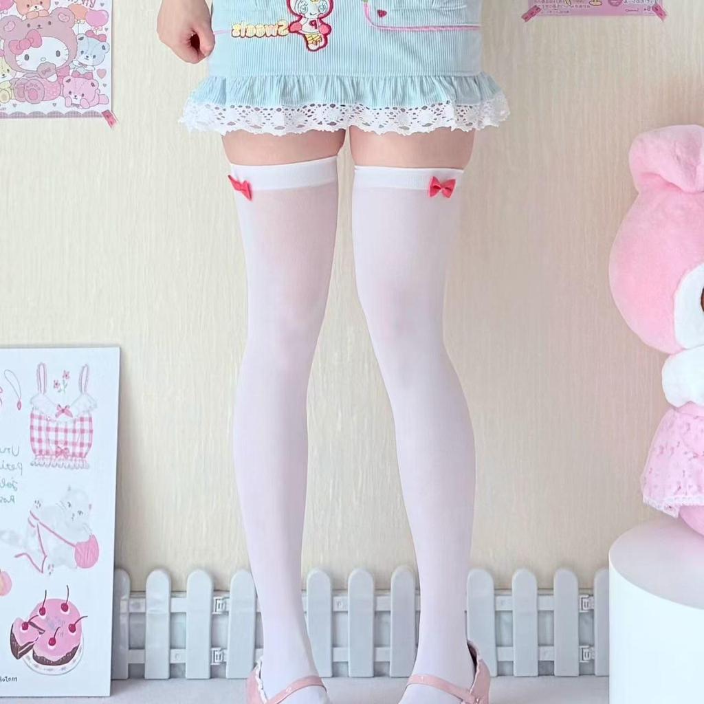 European & American Velvet Bow Christmas Over-the-Knee Socks