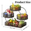 Metal Kitchen Storage Rack 3Tier Vegetable Seasoning Rack Luxury Fruit Basket Rack  Home