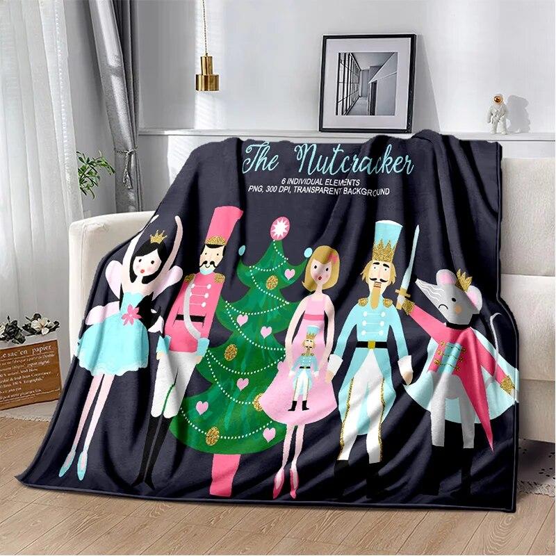3D Nutcracker Christmas Tree Soft Plush Blanket,Flannel Blanket Throw Blanket for Living Room Bedroom Bed Sofa Picnic Cover Kids