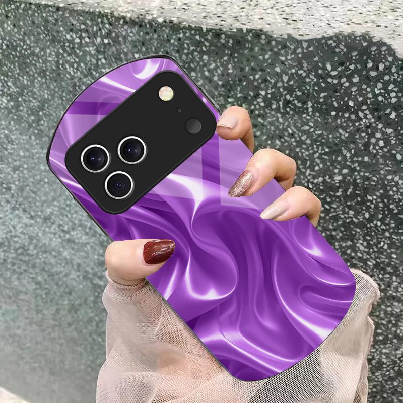 The golden silk of waves For iPhone 17 Air 16 15 14 Pro 13 Plus 12 mini 11 Pro Max XR X 7 8 Elliptical Tempered Glass Phone Case