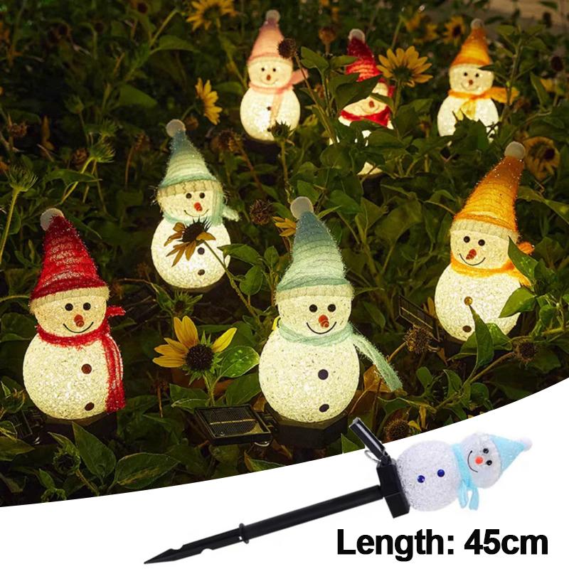 Christmas Snowman Ground Mounted Solar Outdoor Waterproof Lawn Light Courtyard Festive Atmosphere Decoration Warm Night Light