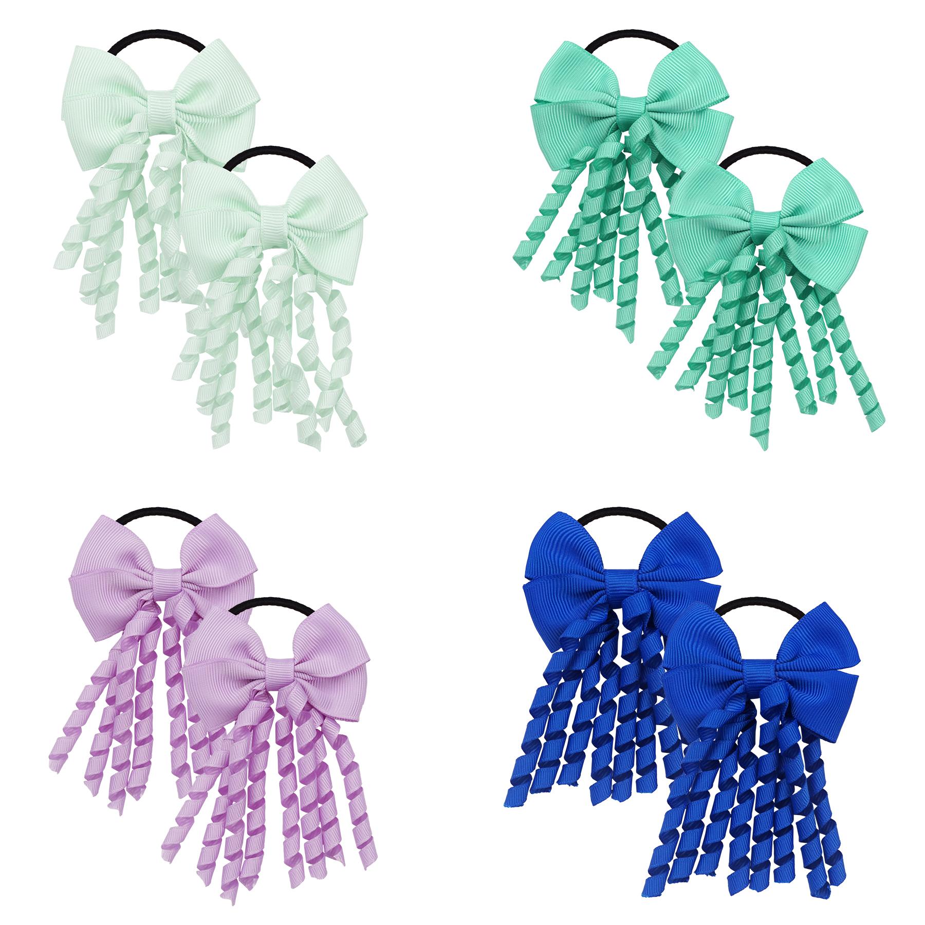 

Детские резинки для волос с бантами 2,7 дюйма репсовая лента кудрявые банты для волос эластичные резинки для волос держатели для хвостиков для девочек