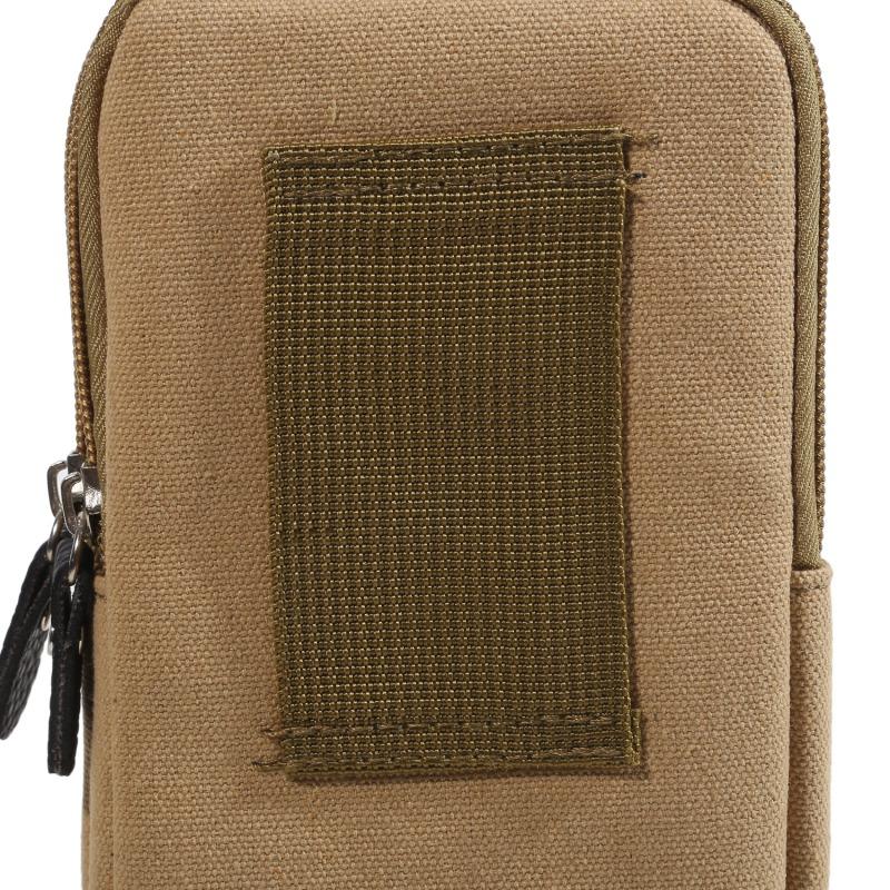 Casual Men Waist Bag Small Solid Color Zipper Fanny Pack Card Holder 4 Inch Phone Pouch Belt Bag Purse Outdoor Sports