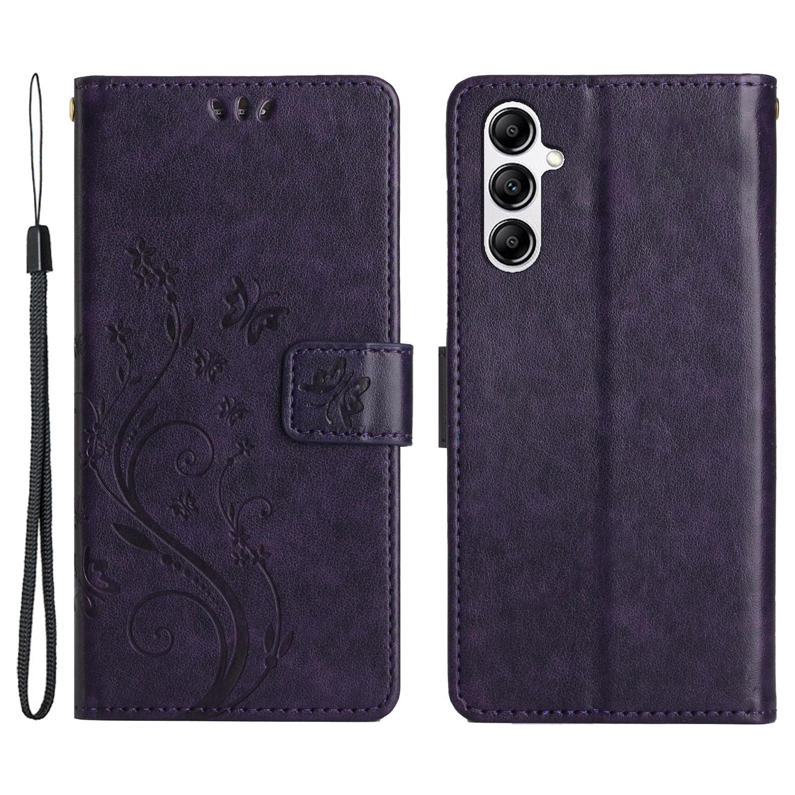 

For Samsung Galaxy A56 5G Case PU Leather Phone Wallet Cover with Strap Dark Purple