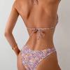 2026 Neuer Europäischer und Amerikanischer Sexy Bikini Zweiteiliges Set Neckholder Träger Geteilter Badeanzug Damen Blumen Bikini