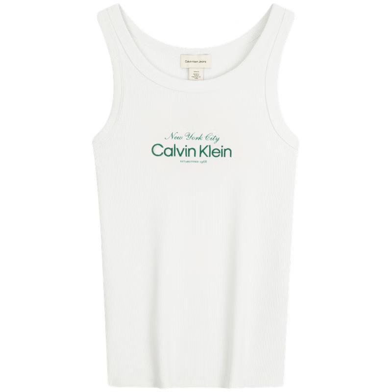 Calvin Klein Jeans Women's Ribbed CK Embroidered Tank Top