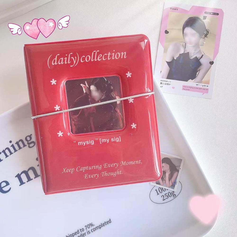 Cute 3 inch Mini Kpop Album Binder Square Hollow Out Name Card Book Card Sleeve
