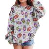 Sweatshirts For Teen Girls Hoodies Long Sleeve Drawstring Pullover Cute Printed Hoodie Top