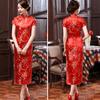 Dámské spodničky velké velikosti Cheongsam čínský styl Vintage satén Vynikající letní Qipao pro jevištní show