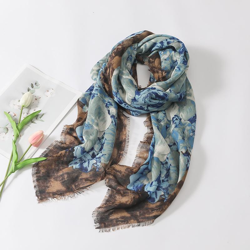 Fashion Oversized Fringe Square Viscose Shawl Scarf Lady High Quality Wrap Pashmina Sjaal Bufandas Muslim Hijab 135*135Cm