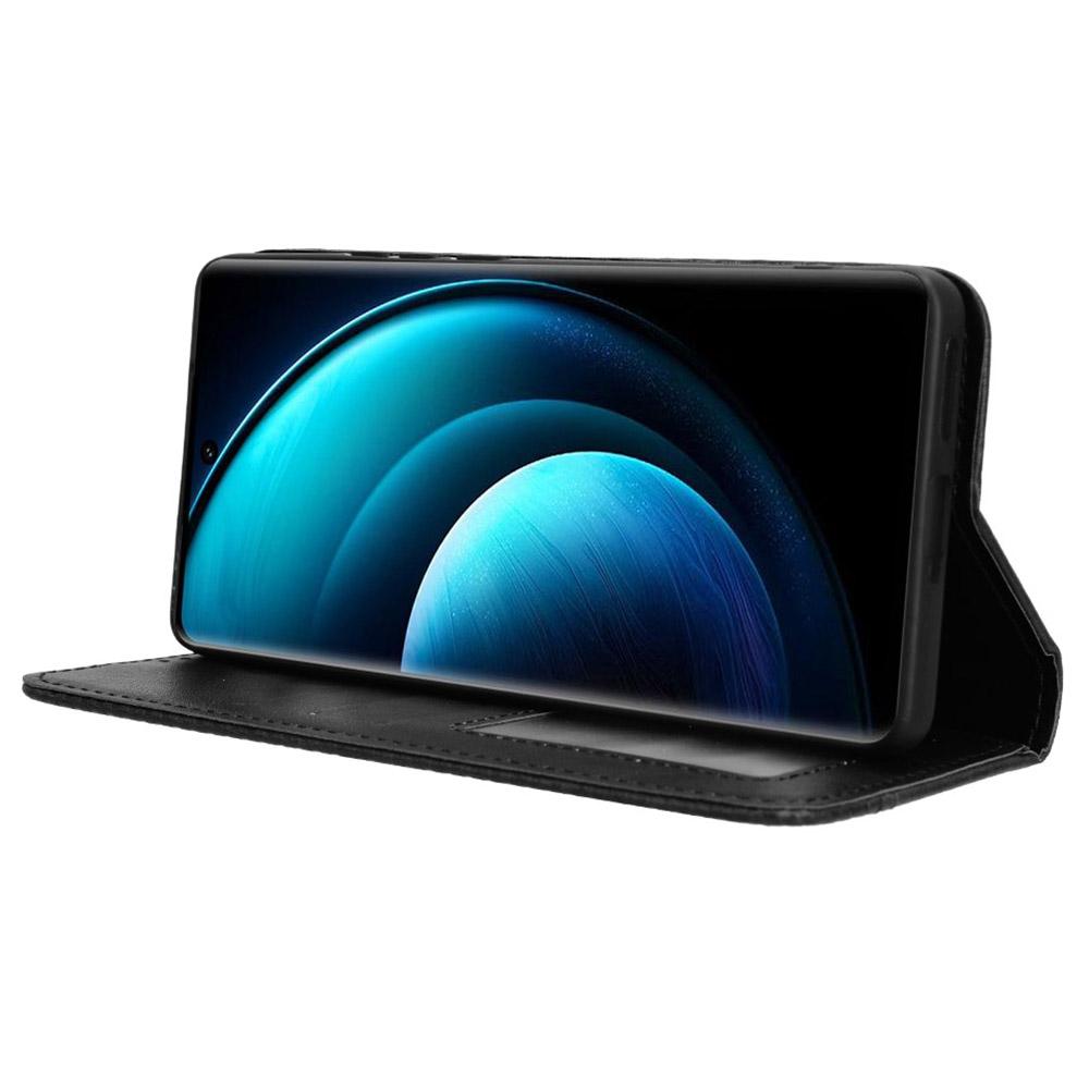 For vivo X100 Pro 5G Case Flip Wallet Retro Leather Flip Phone Cover Magnetic Closure