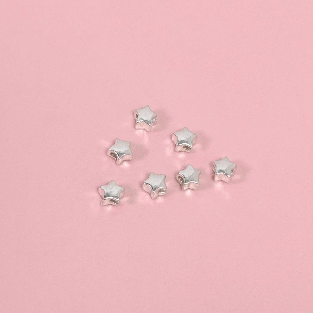 S925 Sterling Silver Five-Pointed Star Spacer Beads for DIY Jewelry and Bracelet Crafting