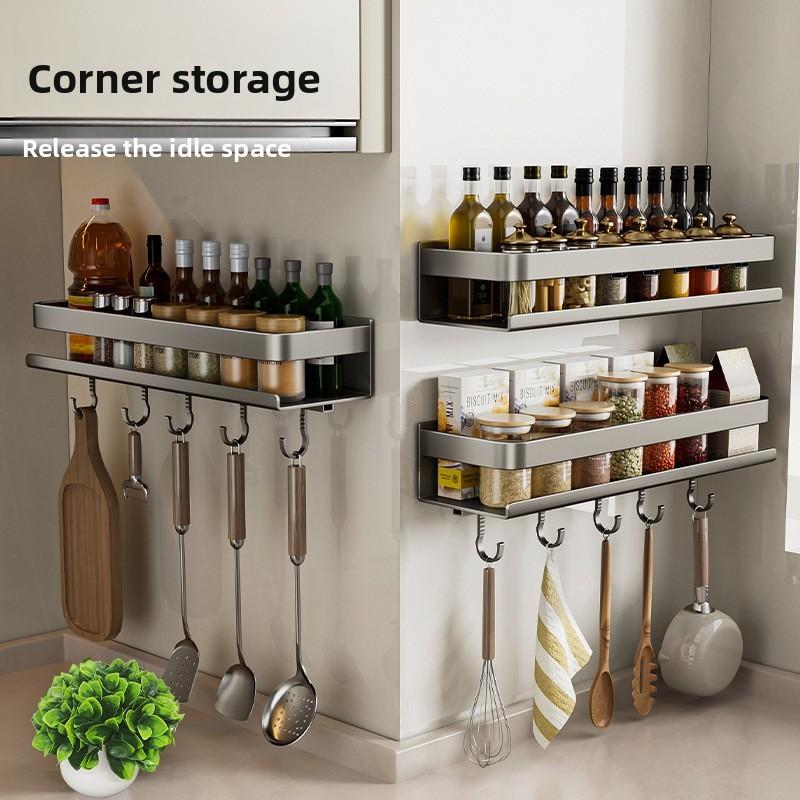 Wall Mount Spice Rack With Removable Shelves For Kitchen Organization And Storage