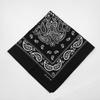 Trifong Bandana Black 100% Cotton Paisley Handkerchief Adult Bandana Cotton Cashew Unisex 55cm X 55cm Black
