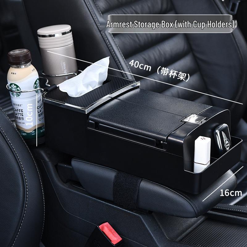 Multifunctional Car Armrest Tissue and Cup Holder Organizer