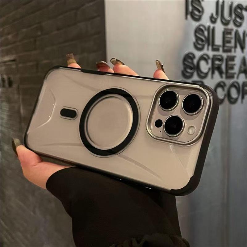 Matte Transparent Fashion Technology  Case For iPhone 16 Plus 15 14 13 12 Pro Max 11 Magnetic For Magsafe Wireless Charge Cover