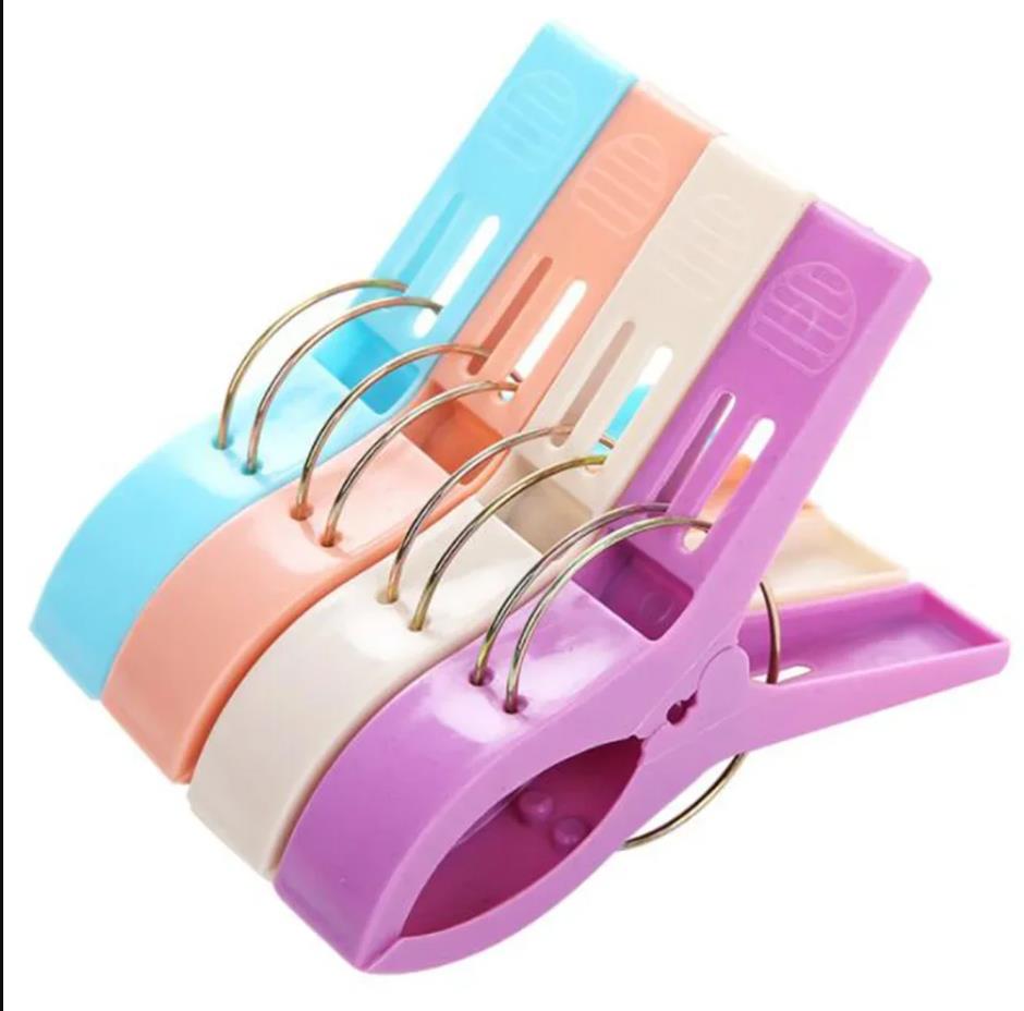 4/8/12Pcs Large Plastic Clothes Pegs Beach Towel Clips Quilt Pegs for Laundry Sunbed Lounger Underwear Home Organization