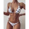 Women Striped Push Up High Cut Hight Waist  Bikini Set Two Piece Swimsuit