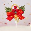 10pcs Christmas Cake Decoration Card Grass Circle Leaves Sika Deer Christmas Tree Gift Package Birthday Baking Dessert Counter Flag