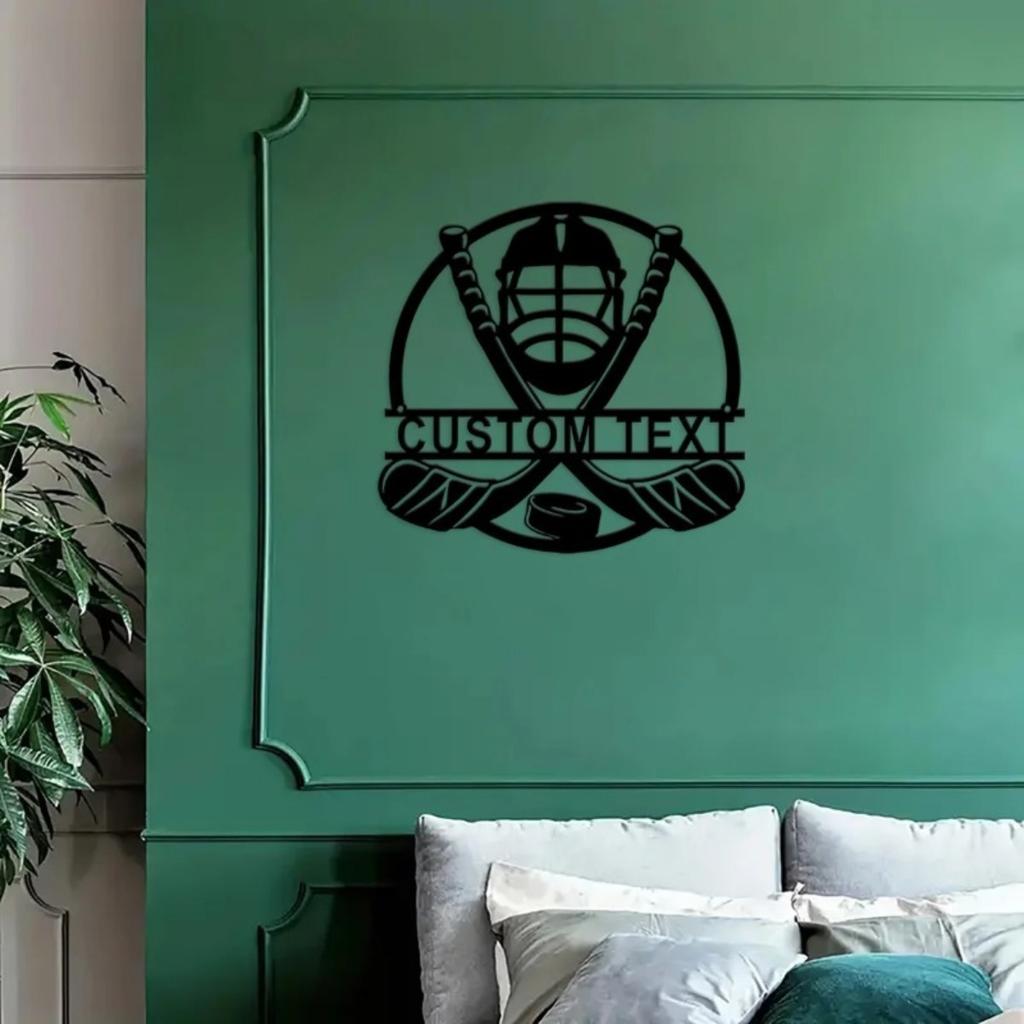 Personalized Ice Hockey Metal Wall Art, Custom Player Sign Dream Gift for Hockey Lovers