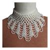 Imitation Pearl Fake Collar Necklace Hollow Design Multi Layer Detachable Collar Solid Color Dress Accessory