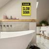 1pc Vintage "Please Slow Down" Aluminum Metal Sign - 8x12 Inch Rustic Wall Decor with Pre-Drilled Holes, High Quality & Weather