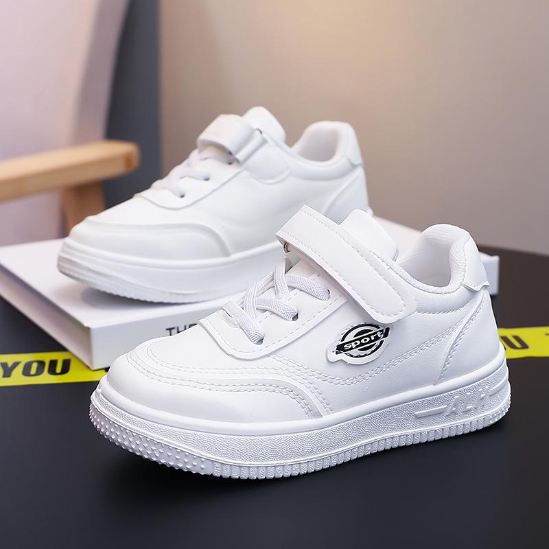 Classmates Children's Little White Shoes Boys' Shoes 2025 Spring and Autumn New Girls' Shoes White Sports Board Shoes Foreign Trade