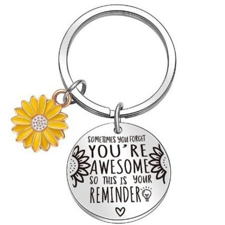 Inspirational Stainless Steel Keychain Class Of 2025 Graduation Gift Thank You Gift For Coworker Daisy Bee Starfish Charm Keychain