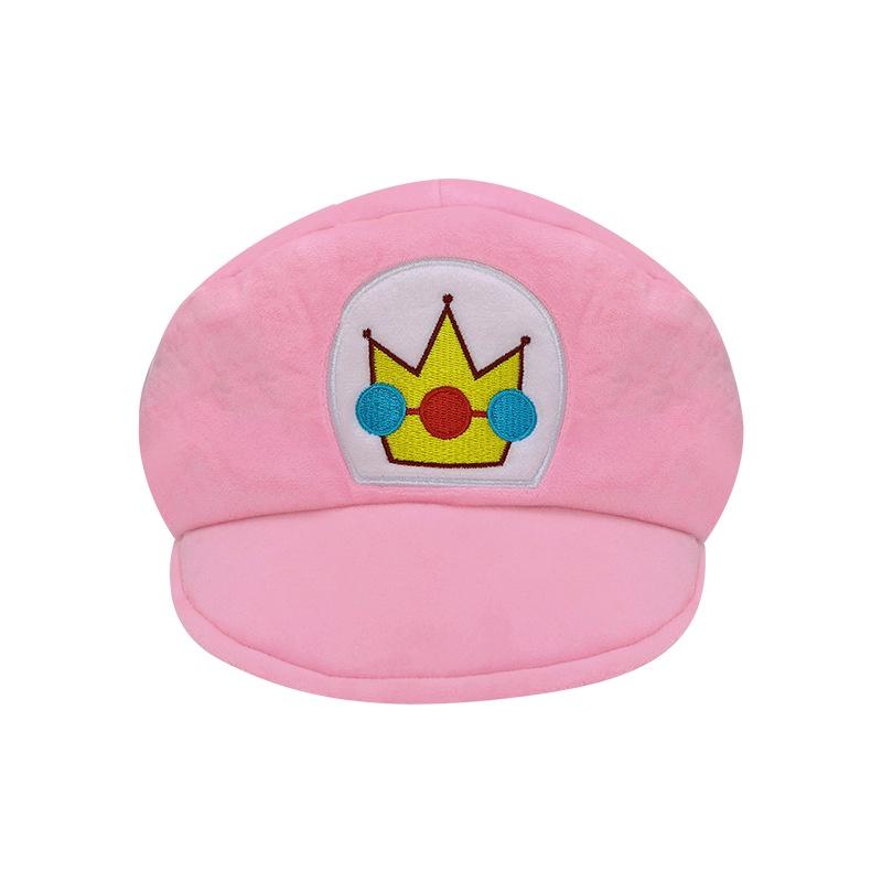 

Super Mario Peach Princess Plush Hat Pink Cartoon Cosplay Party Cap Size 110g)