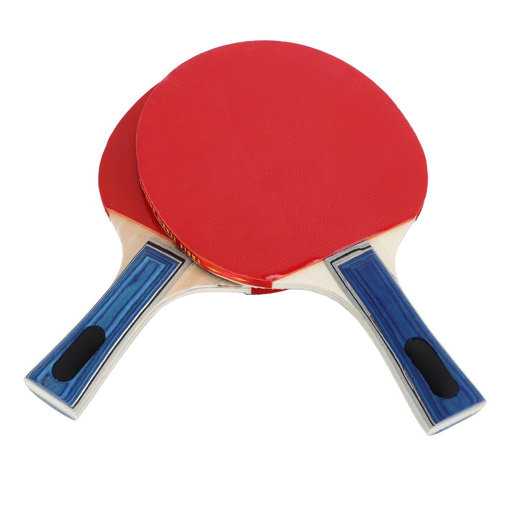 Table Tennis Paddle Set Poplar Wood Handle Rubber Table Tennis Starter Kit with 3 ABS Balls for Club