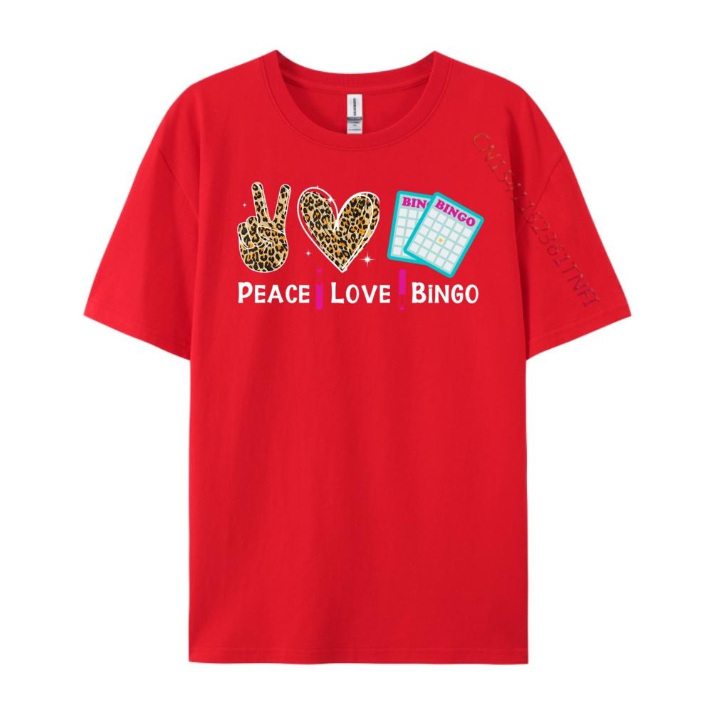 

Peace Love Bingo Graphic T Shirts Couples Autumn Luxury Brand Valentines Day Grpahic Tee T Shirt Unisex S