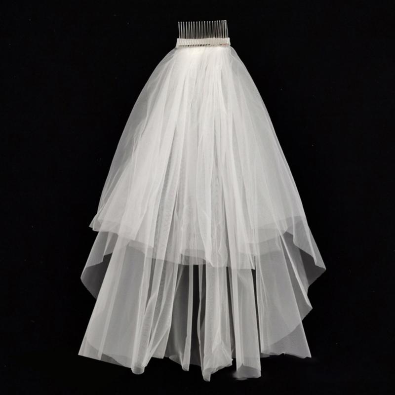 Bridal Layered Veil Headpieces with Bowknot/Floral Trim Wedding Veil Long Tulle Halloween Bridal Wedding Party Veil